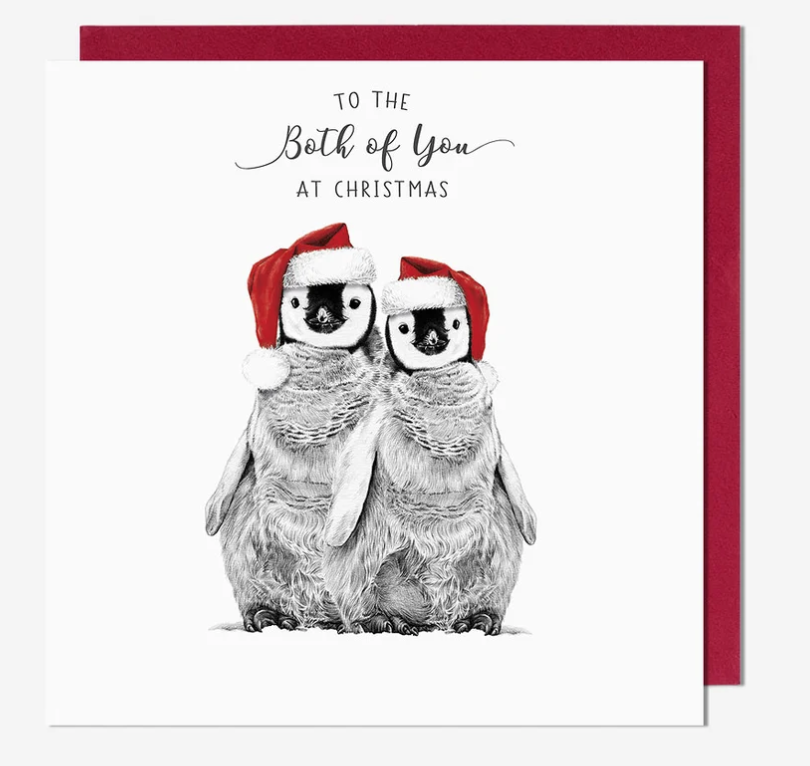 Christmas Card: To The Both Of You At Christmas Penguins  - Pigment