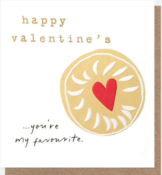 Valentine Card: Happy Valentine's You're My Favourite Jammy Dodger  - Caroline Gardner