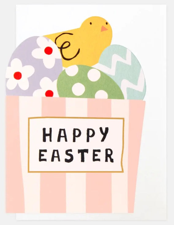 Easter Card: Happy Easter Egg Basket - Caroline Gardner