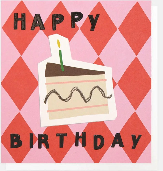 Birthday Card: Birthday Cake Chequered - Caroline Gardner