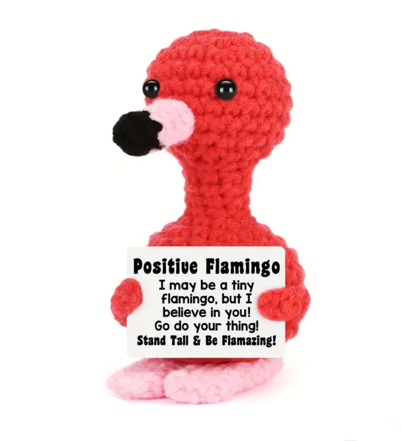 Positivity Crochet Gift: Small - Positive Flamingo - The Happy Fruit and Veg Farm