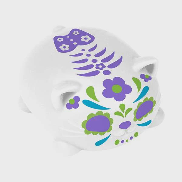 Stress Ball: Sugar Skull Cat - Glow in the Dark Fidget Toy Individual - Needoh