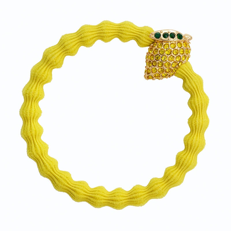 Hairband Bracelet: Stretch Bubble Elastic Sparkle Lemon - Yellow  - By Eloise