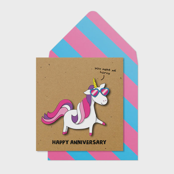 Anniversary Card: 3D Anniversary Unicorn - Tache