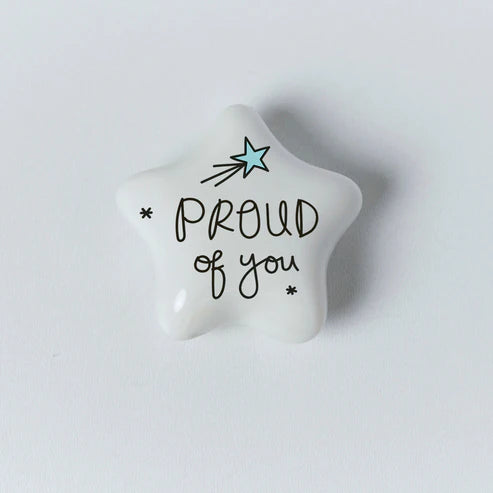 Star Pebble: Porcelain Token Proud of You - BellyButton Designs