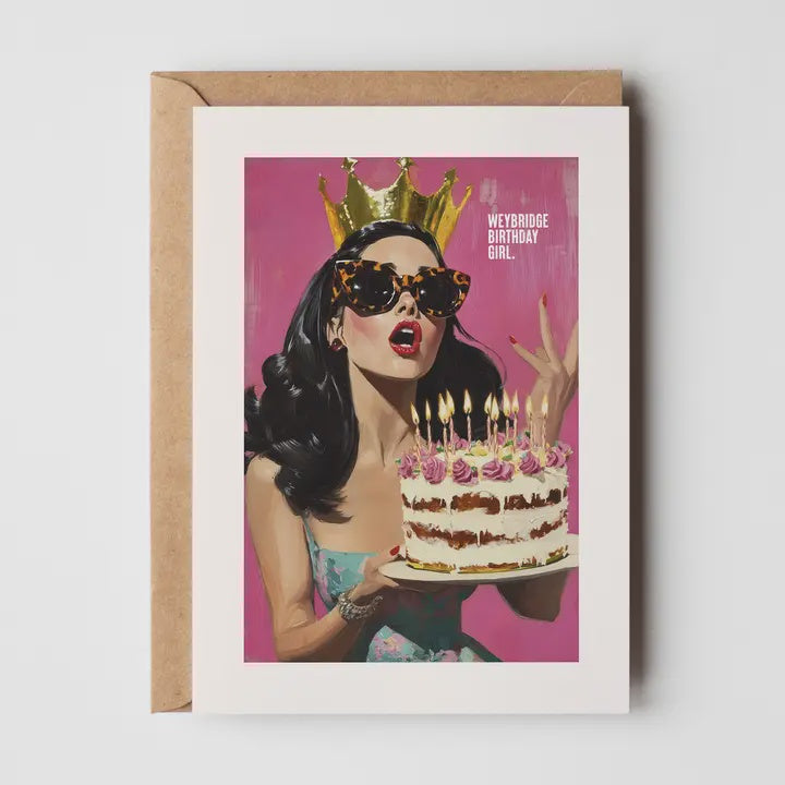 Birthday Card: Wokingham Birthday Girl - Cake & Crown - Timmy Loves