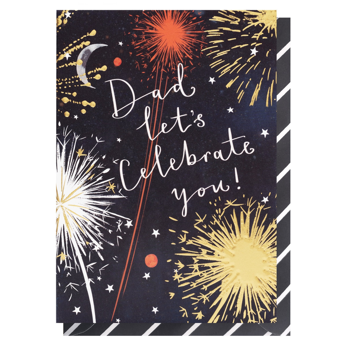 Dad Card: Gold Foil Let's Celebrate - Colourful - Louise Tiler