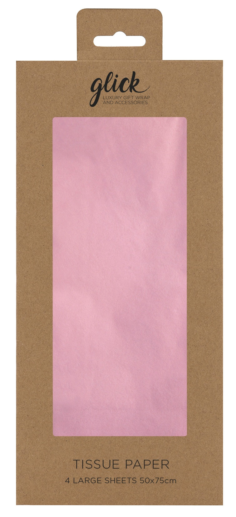 Tissue Paper: 4 Sheets Plain - Pink - Glick