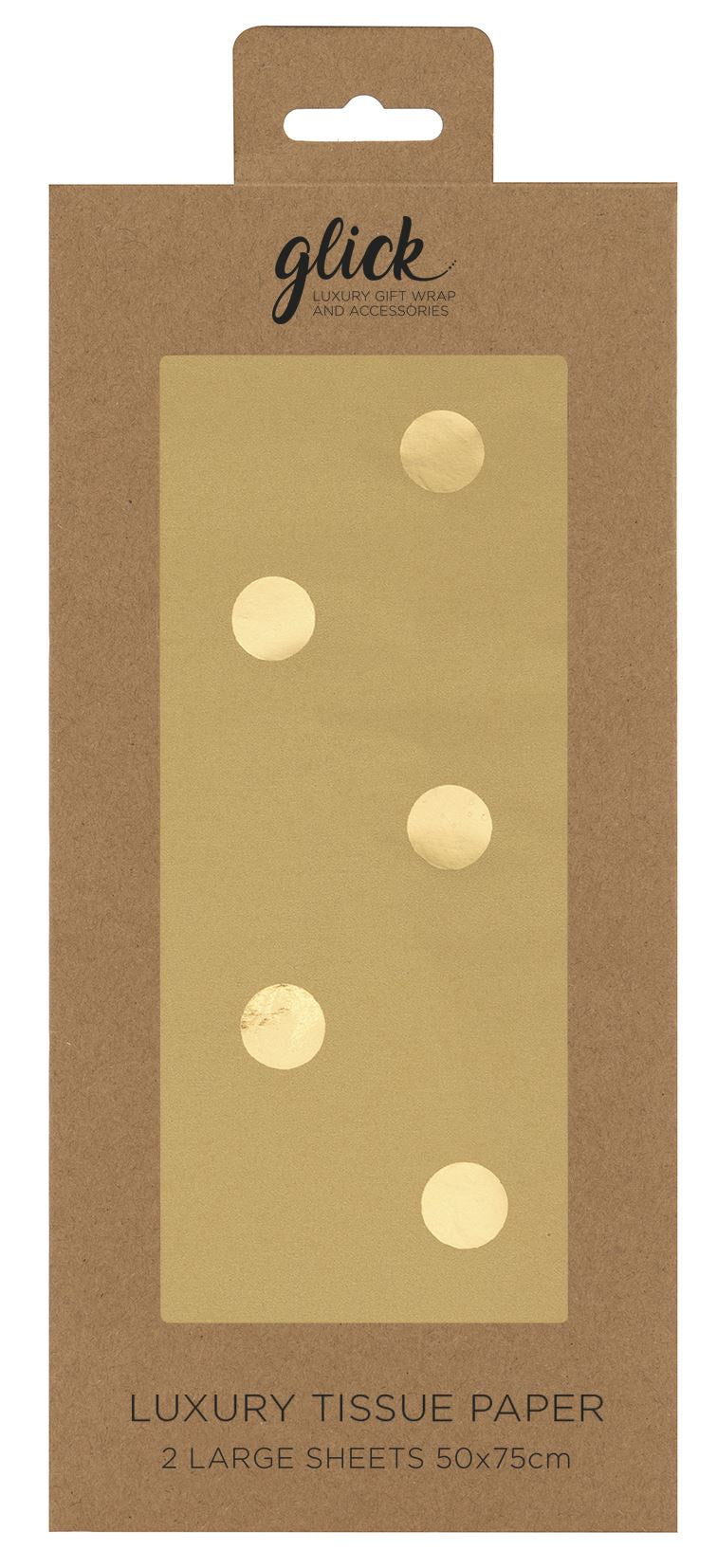 Tissue Paper: 4 Sheets Dots Mettalic - Gold - Glick