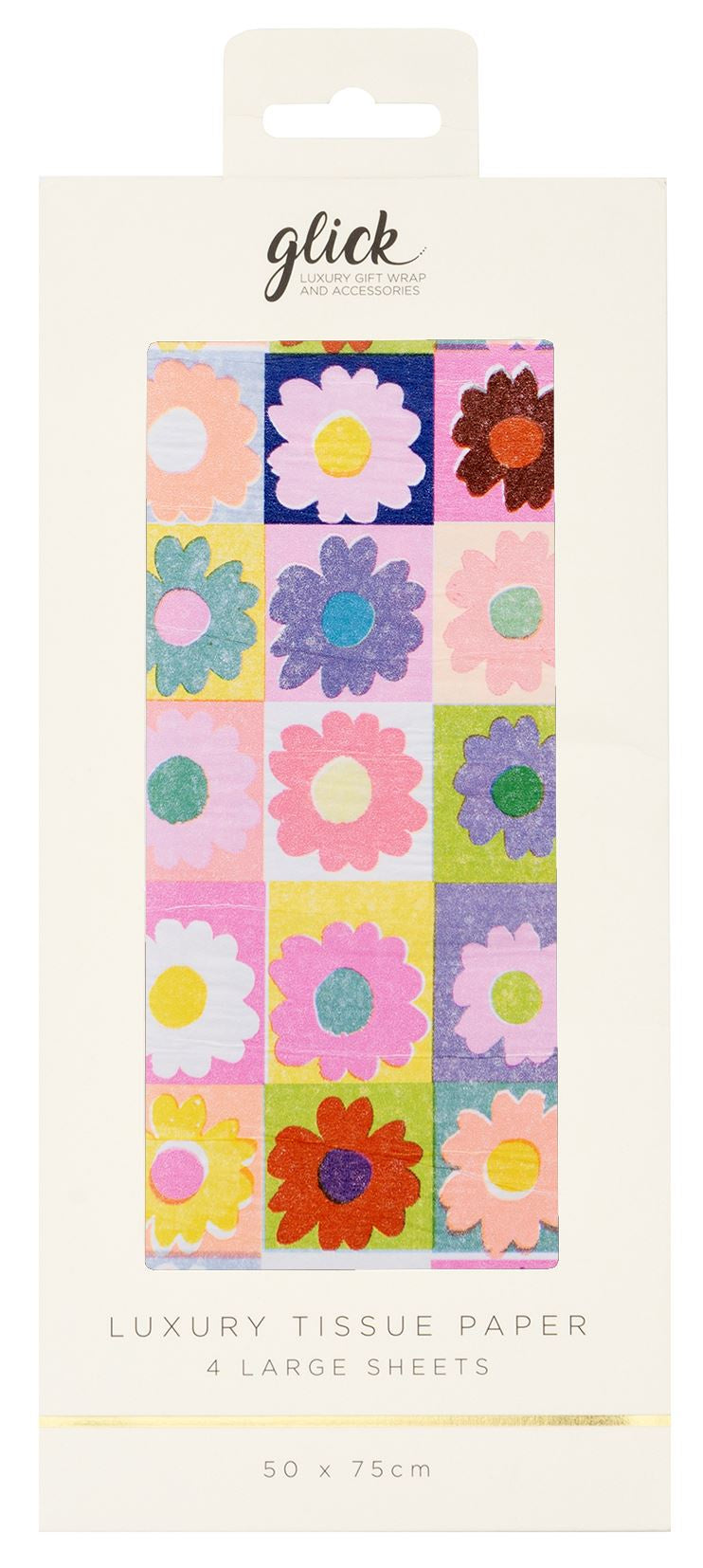 Tissue Paper: 4 Sheets Patterned Petal Pop - Multicolour - Paper Salad
