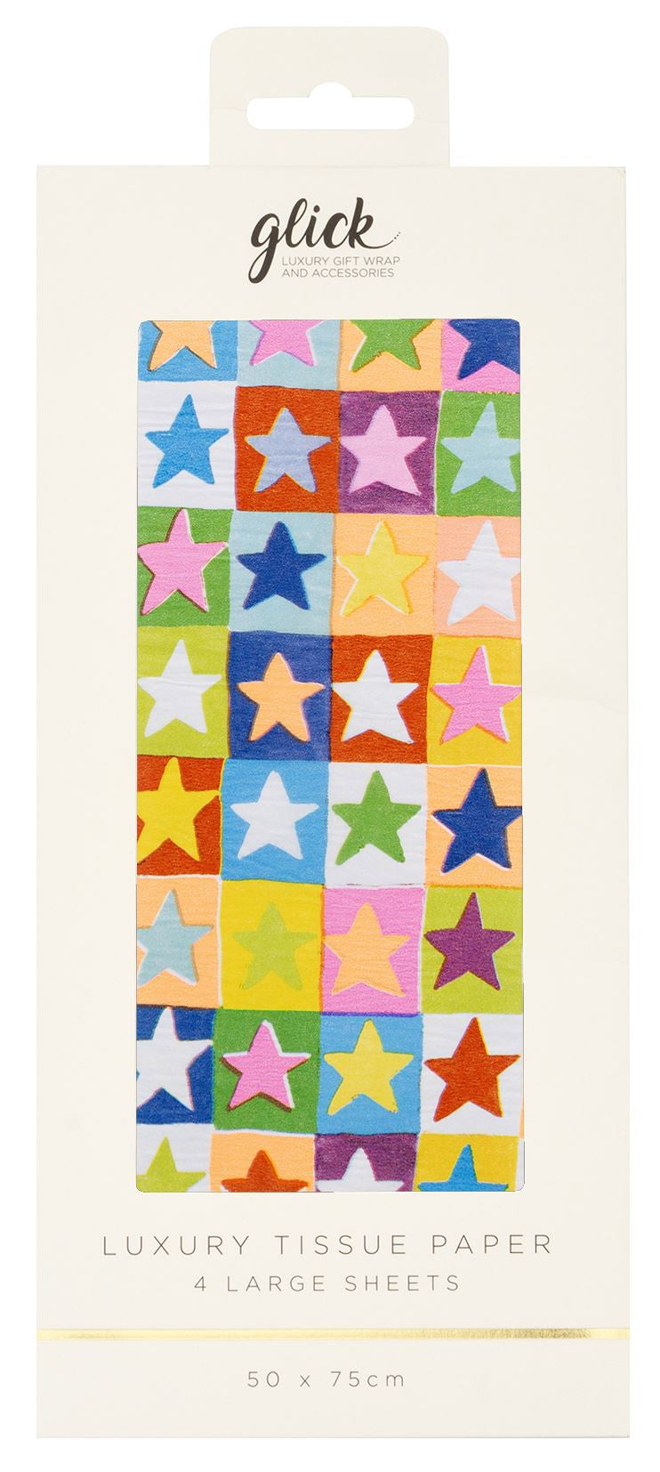 Tissue Paper: 4 Sheets Patterned Stars - Multicolour - Paper Salad