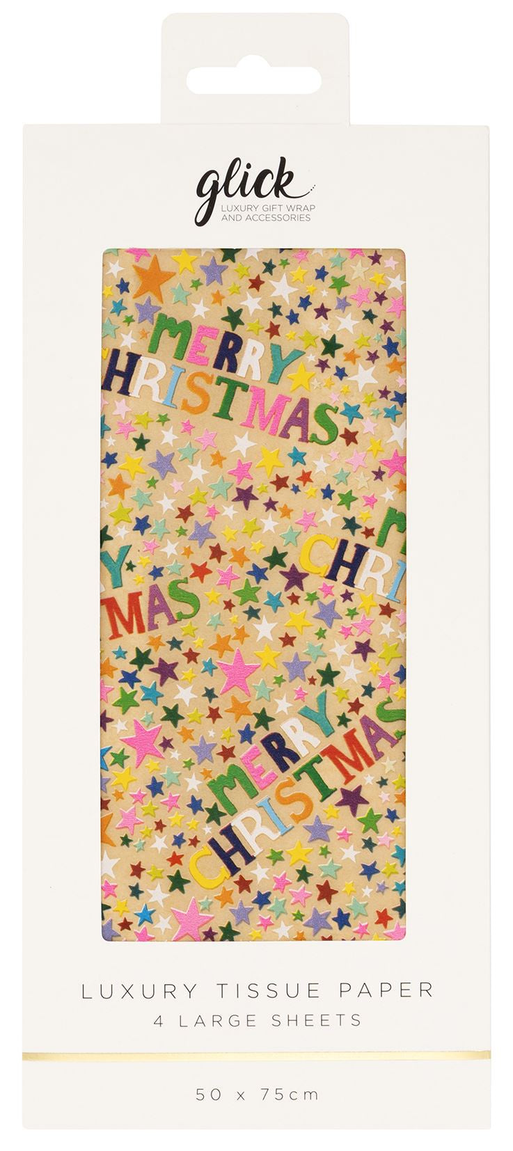 Tissue Paper: Merry Christmas 4 sheets CHRISTMAS - Multi  - Glick