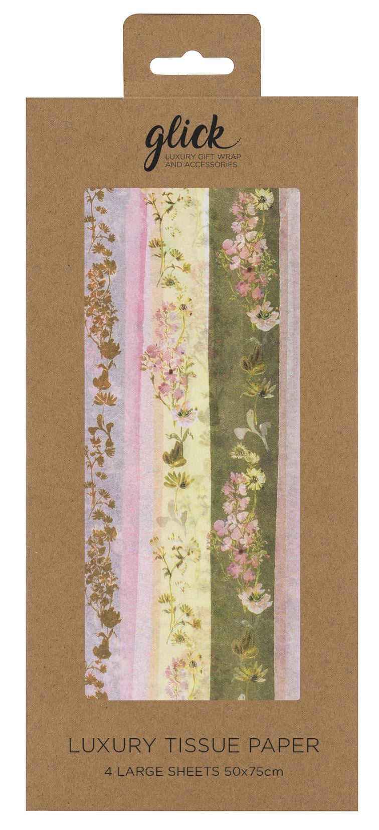 Tissue Paper: 4 Sheets Linea Floral Pastels - Multicolour - Glick
