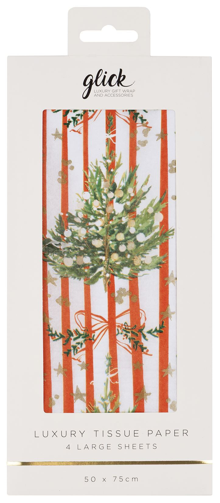 Tissue Paper: Merry Christmas 4 sheets CHRISTMAS Striped Spruce  - Multi - Glick