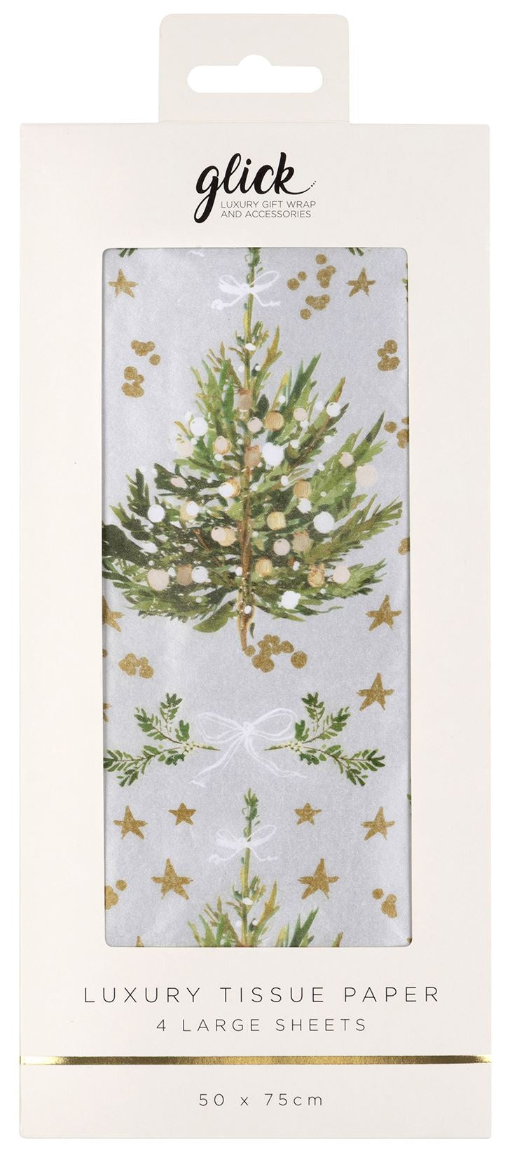 Tissue Paper: Merry Christmas 4 sheets CHRISTMAS Spruce Silver - Multi - Glick