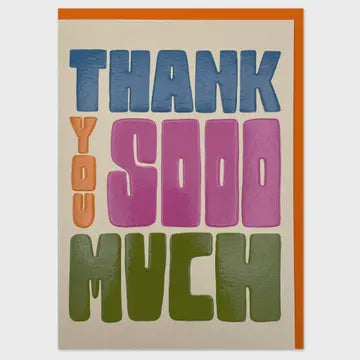 Thank You Card: Thank you sooo much Bright - Multicolour - Raspberry Blossom