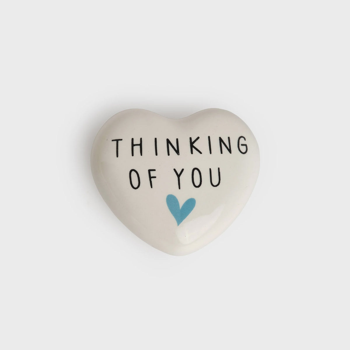 Heart Pebble: Porcelain Token Thinking Of You - White - Belly Button Designs