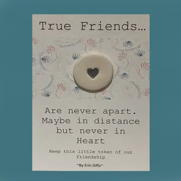 Token: Ceramic Pocket Wish Token - True Friends - White - By Erin Cards & Gifts