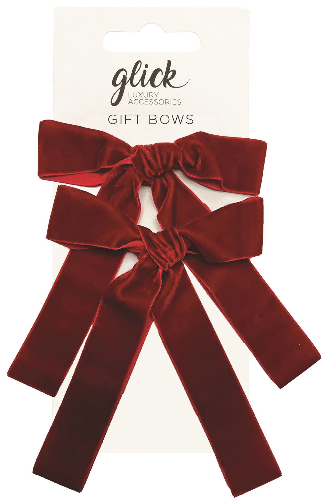Bow: Velvet Pack Of 2 - Red - Glick