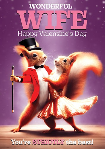 Valentine's Card: Wonderful Wife, You're Strictly the Best - Pigment