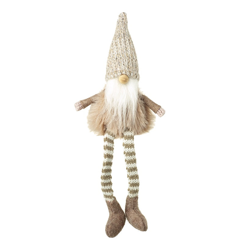 Christmas Character: Fabric  Gonk Small Stripy Dangly Legs - Brown -  Heaven Sends