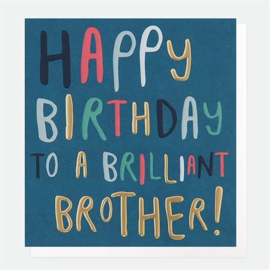Brother Card: Brilliant Gold Foil - Colourful - Caroline Gardner