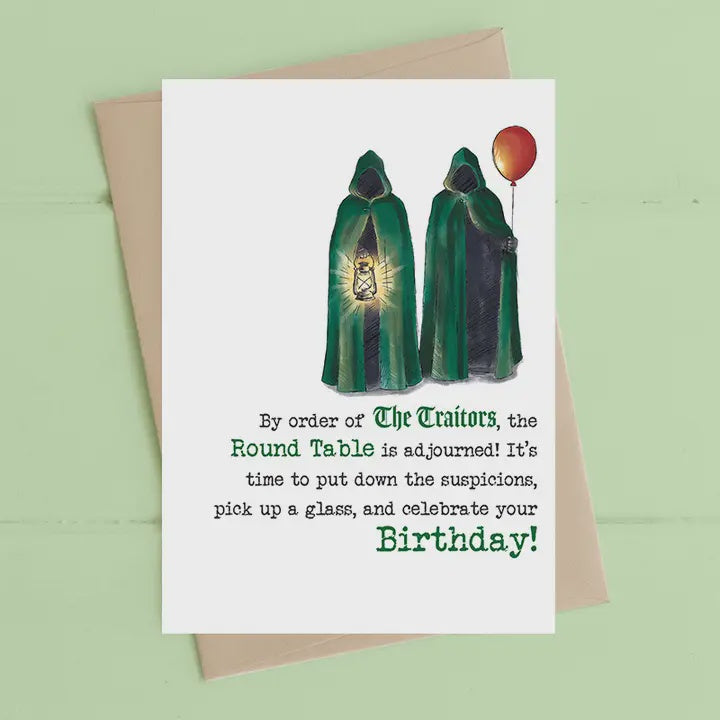 Birthday Card: Traitors - Round Table - Dandelion Stationery