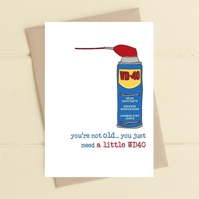 Male Card: Funny Not Old Just Need Some Lunbrication - Dandelion Stationery