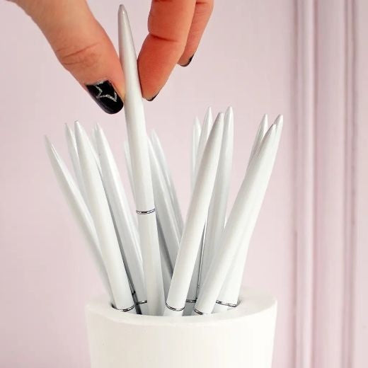 Pen: Metal Bullet  - White - Treat Box