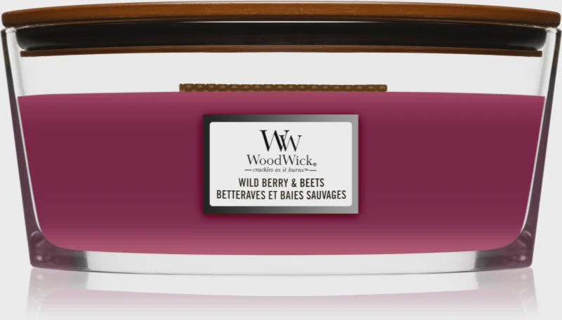 Candle: Scented Hearthwick Glass Ellipse 16 oz - Wild Berry & Beets - Woodwick