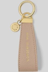 Keyring: Soft Vegan Leather Loop Wonderful Mum - NUDE PINK- Katie Loxton