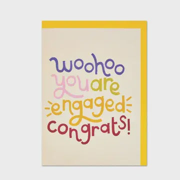 Engagement Card: You're engaged congrats! Bright - Multicolour - Raspberry Blossom