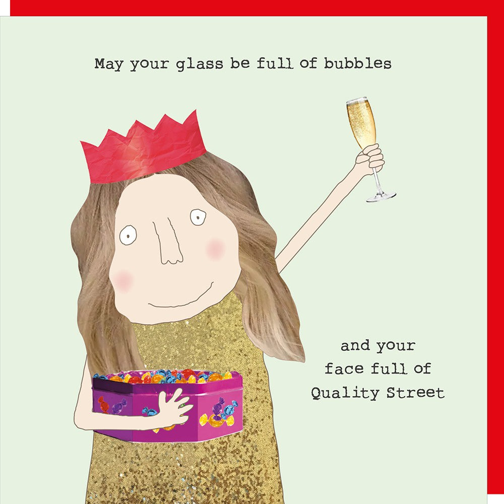 Christmas Card: Face Full of Quality Street - Rosie Made a Thing