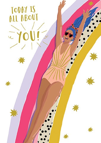 Card: Today is all About You - Paper Rose