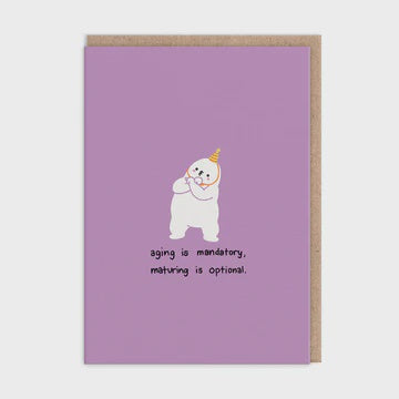 Birthday Card:  Aging is Mandatory Makingshit - Ohh Deer