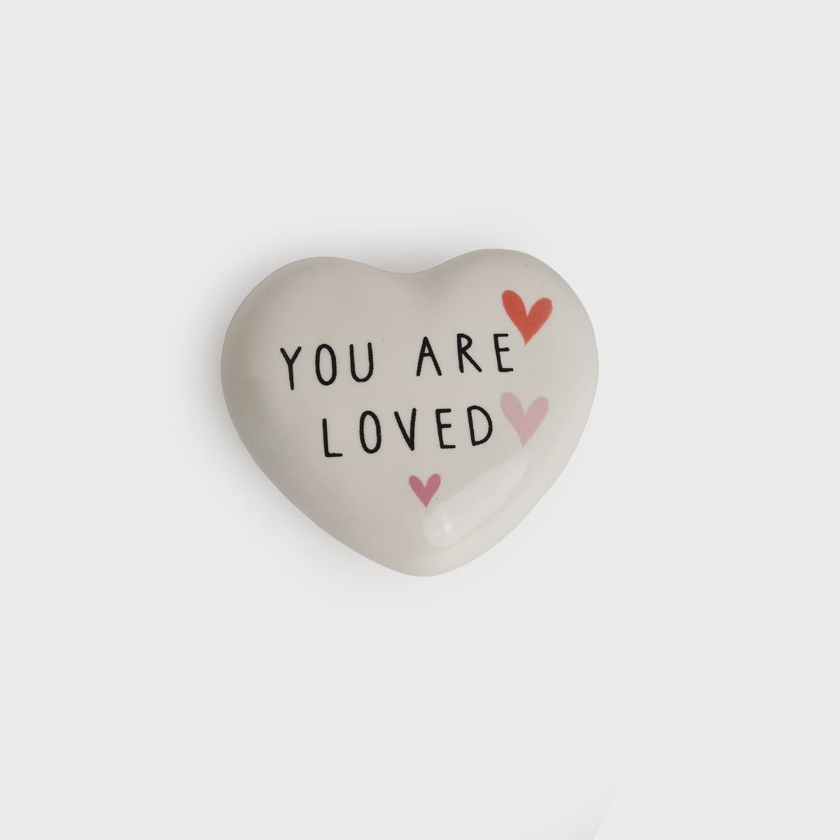 Heart Pebble: Porcelain Token You Are Loved - White - Belly Button Designs