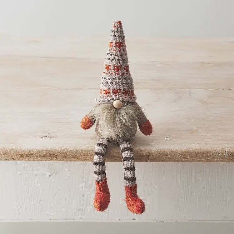 Shelf Sitter: Autumnal Fabric Gonk - Burnt Orange - Gainsborough Giftware