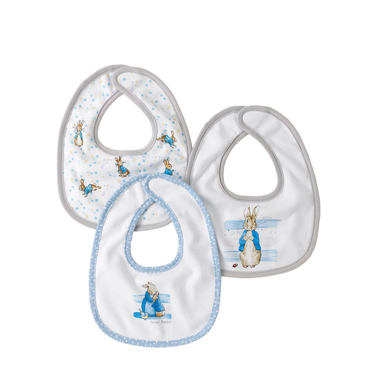 Baby Bibs: Cotton PETER RABBIT  SET OF 3 - Peter Rabbit