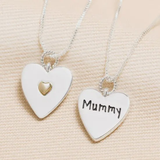 Necklace: Sterling Silver Heart Mummy - Silver - Lisa Angel