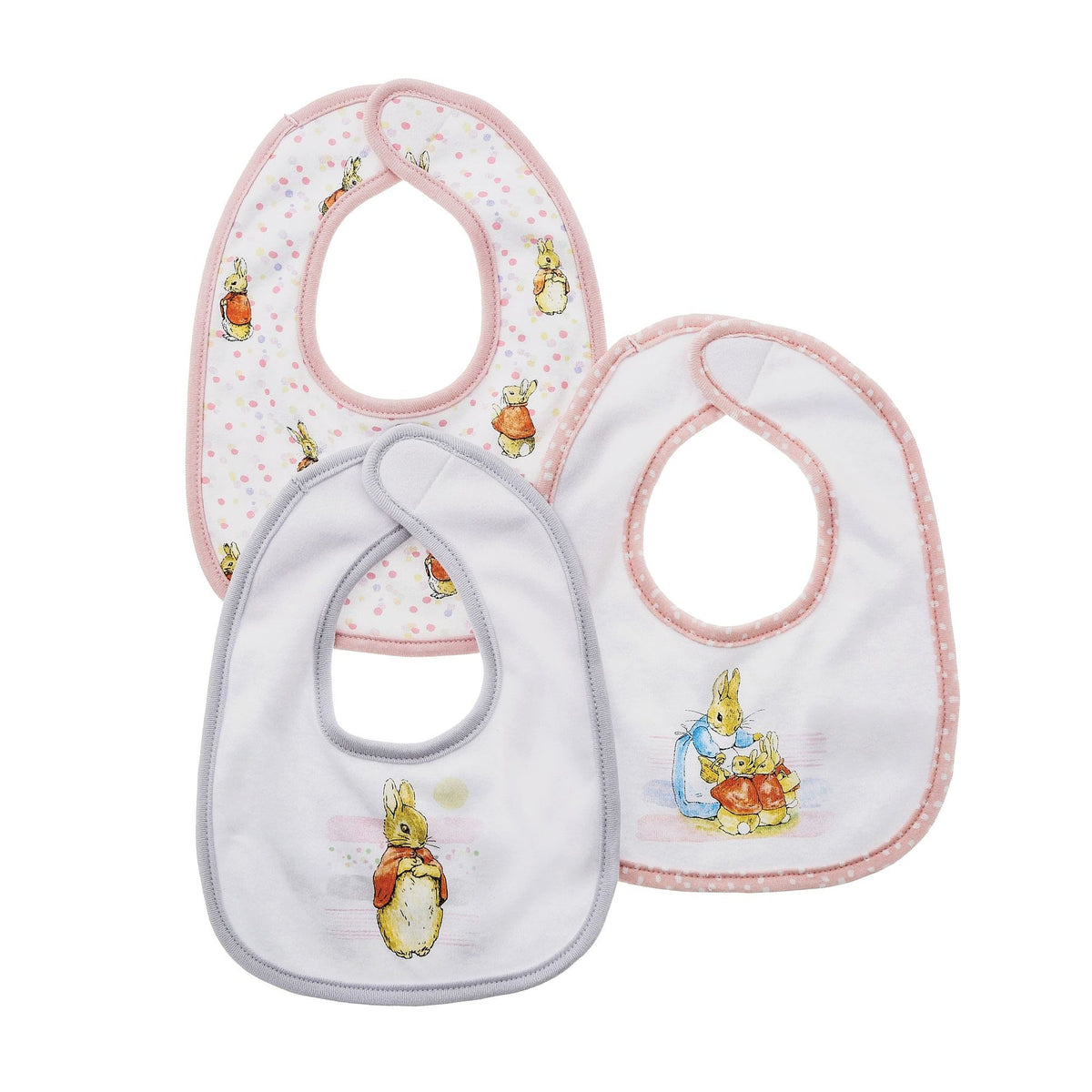 Baby Bibs: Cotton Flopsy - Set of 3 - Peter Rabbit