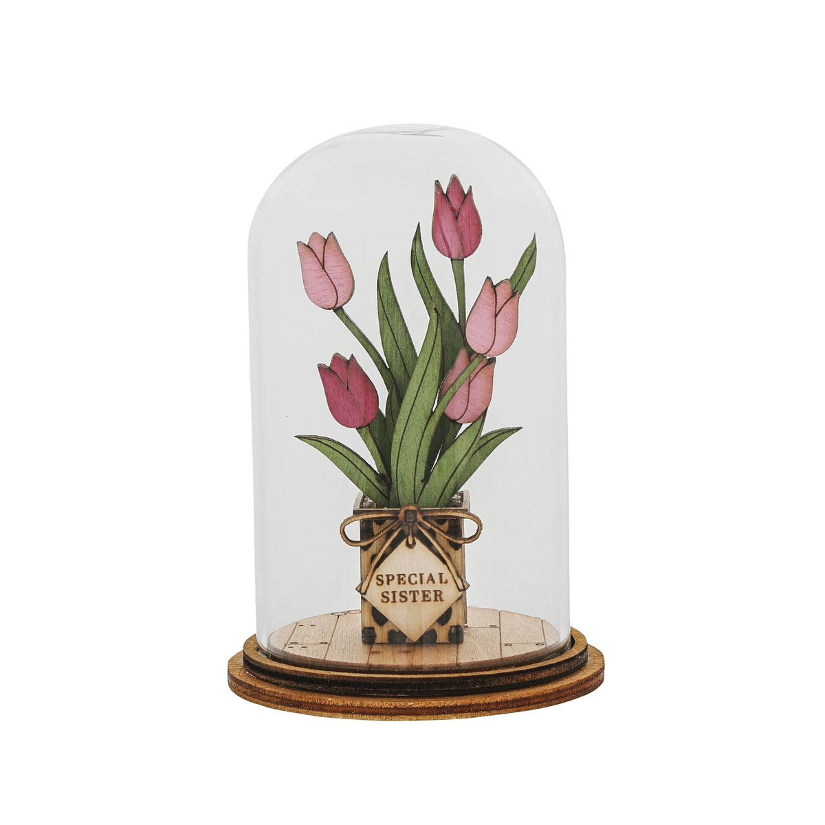 Ornament: Glass Dome Wood  SPECIAL SISTER -  - Kloche