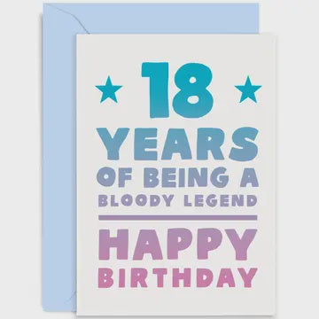 Age 18th Card: Legend Writing - Multicolour - Old English Company
