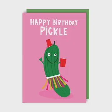 Birthday Card: Happy Birthday Pickle - Pink - Lucy Maggie