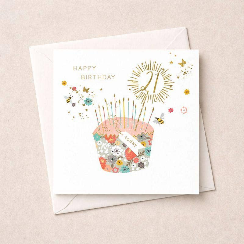 Age Birthday 21st Card: Cupcake - Hammond Gower