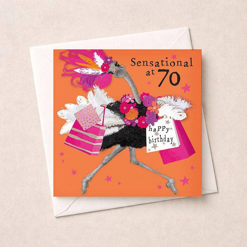 Age Birthday 70th Card: Sensational At 70 Ostrich - Hammond Gower