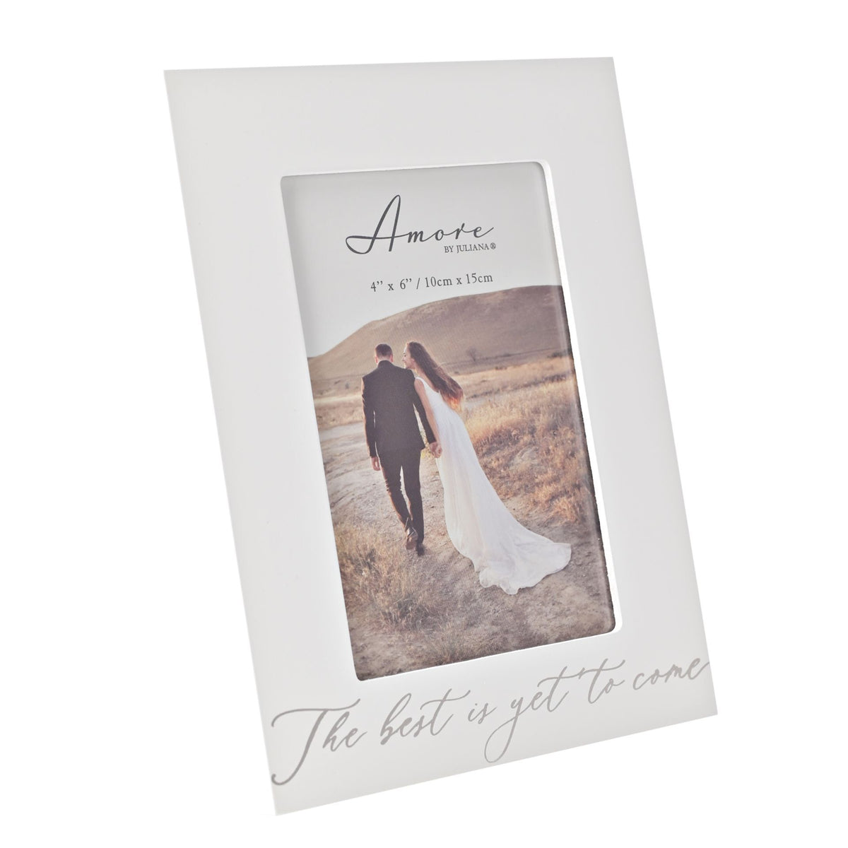 Photo Frame: Wood Wedding The Best Is Yet To Come 6 x 4 - White - Amore