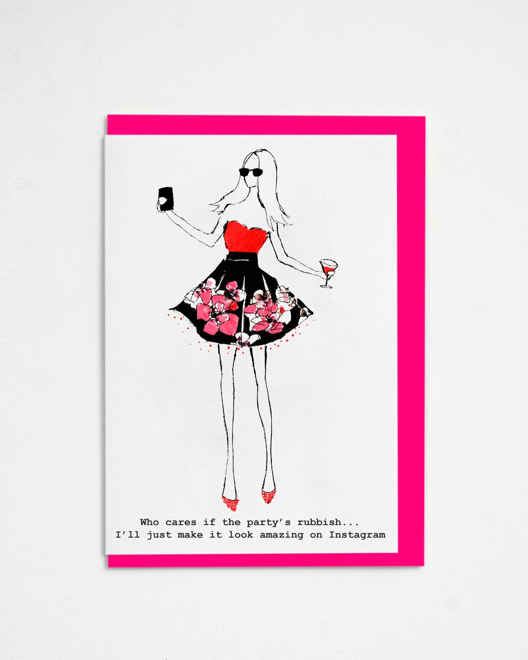 Card: Floral Dress Amazing on Instagram - Red, Black & White