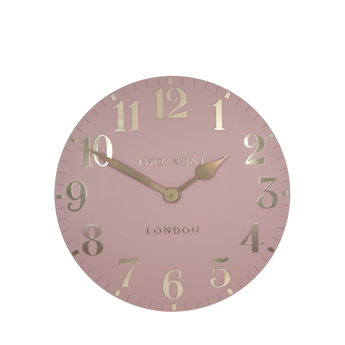Clock: Wall Resin Arabic 12inch - Blush Pink & Gold - Thomas Kent