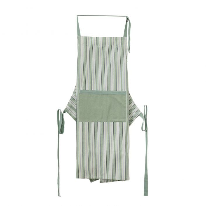 Apron: Cotton Eucalyptus   - White & Green