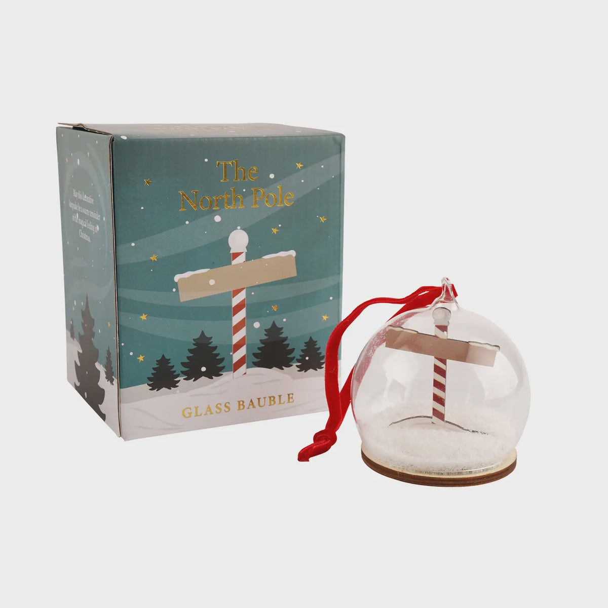 Christmas Tree Decoration: Glass Wokingham Christmas North Pole Bauble - Boxed - CGB Giftware
